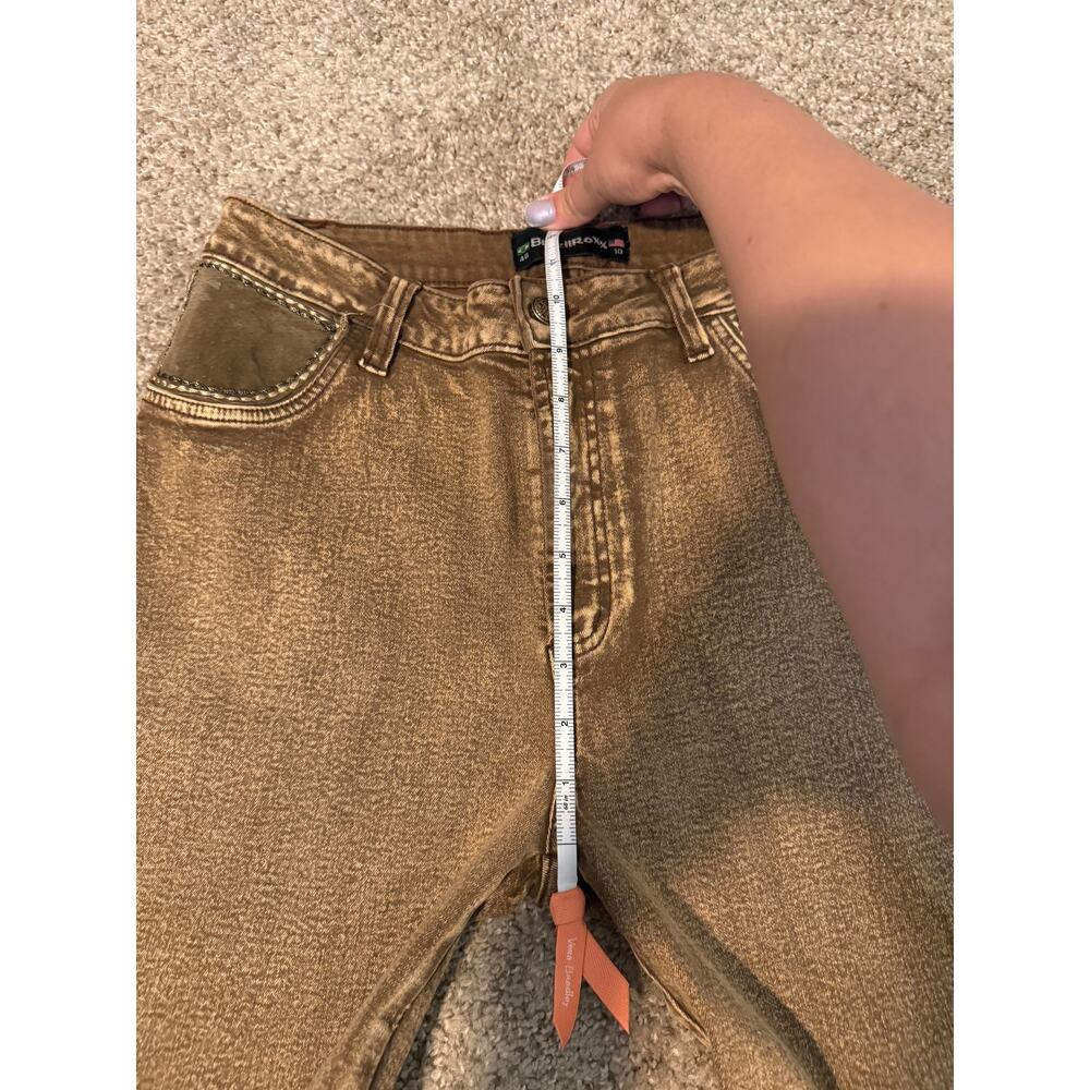 BrazilRoxx Women’s Sz 10 Brown Wash Bootcut Jeans Suede Embroidered Y2K Style - Picture 10 of 12